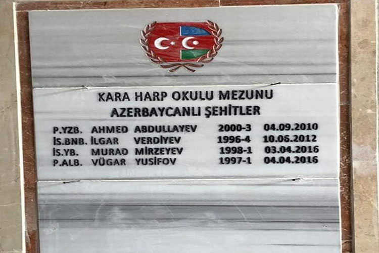 Türkiyədə Hərbi Akademiya azərbaycanlı şəhid məzunlarının xatirəsini əbədiləşdirib