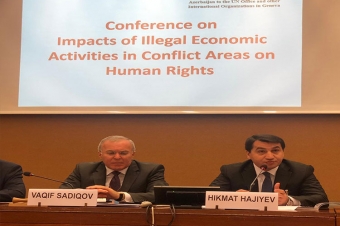 [b]"Ermənistanın qanunsuz fəaliyyəti münaqişənin həllinə xələl gətirir" - Hikmət Hacıyev[/b]