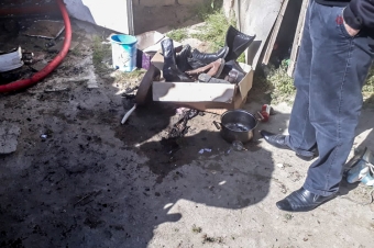 Sumqayıtda ev yandı - FOTO