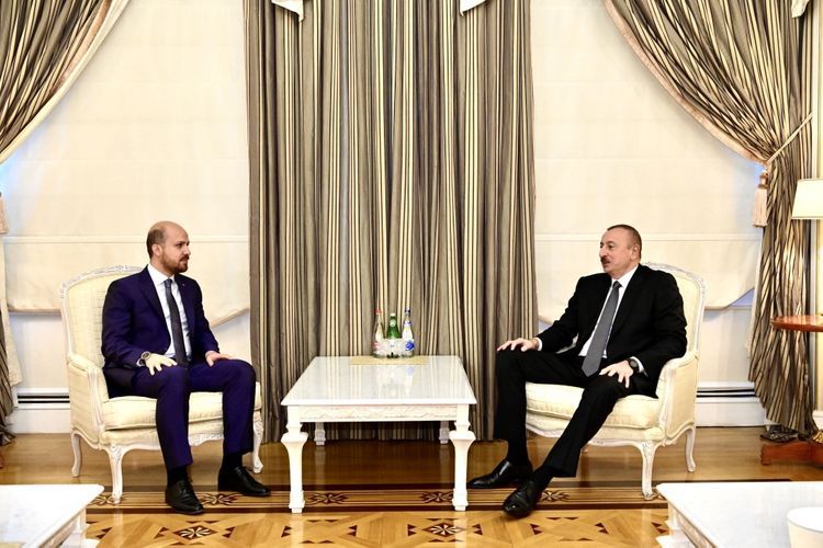 İlham Əliyev Bilal Ərdoğanı qəbul edib