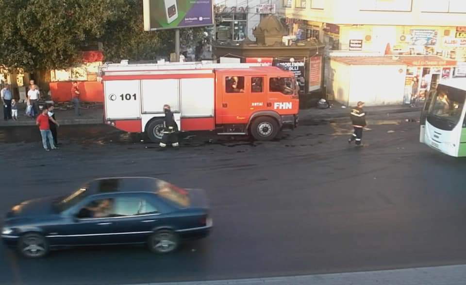 Bakının bu rayonunda yanğın yolda tıxaca səbəb oldu