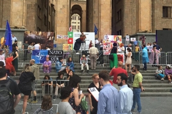 Tbilisidə etiraz aksiyası bərpa edilib