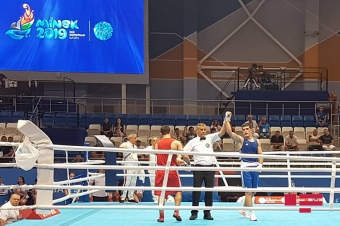<span style="color:red;">Minsk-2019 : Azərbaycan boksçusu 1/8 finala yüksəlib
