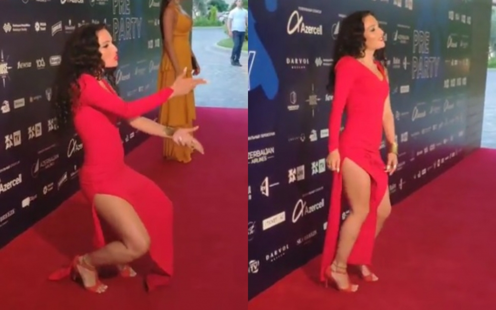 Dilarə uzun yarıqları ilə diqqət çəkdi - <span style="color:red;">VİDEO