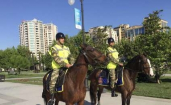  Paytaxtda asayişi qorumaq üçün atlı polislər cəlb olundu