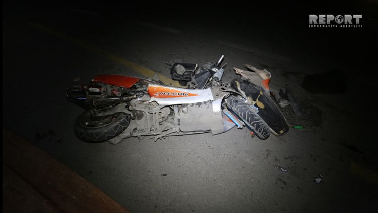 "Mercedes"lə toqquşan motosikletin sürücüsü xəstəxanalıq oldu