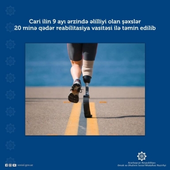  Reabilitasiya vasitəsi ilə təmin edilən əlillərin sayı <span style="color:red;">AÇIQLANDI 