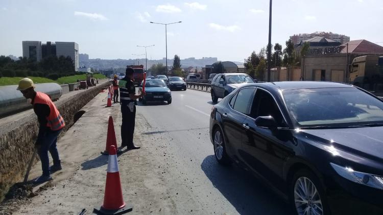 Sürücülərin DİQQƏTİNƏ - Bakı-Sumqayıt yolunda təmir başladı - FOTO