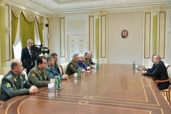 İlham Əliyev MDB Müdafiə Nazirləri Şurası iclasının iştirakçılarını qəbul edib - <span style="color:red;">YENİLƏNİB 