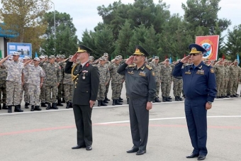 Zakir Həsənov "TurAz Qartalı" təlimlərində iştirak edən şəxsi heyətlə görüşdü - VİDEO