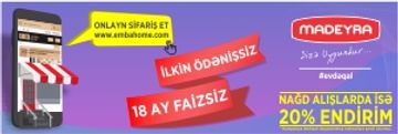Madeyradan yalnız online satışlara özəl kampaniya!