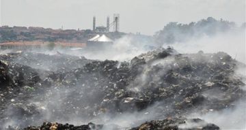 Sumqayıtda zibilxana yandı