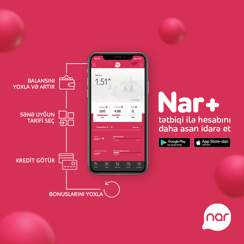 “Nar+” tətbiqindən istifadə edənlərin sayı 300 mini ötüb