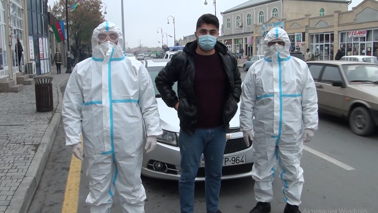 Koronavirus xəstəsi sükan arxasında tutuldu - FOTO