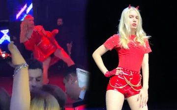 Bakıda səhnəyə çıxan Aleyna Tilkinin alt paltarı göründü - FOTOLENT