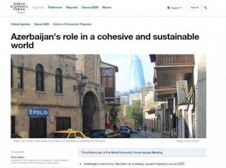 Davos İqtisadi Forumunun rəsmi saytında İlham Əliyevin məqaləsi yerləşdirilib