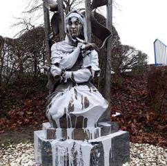 Ermənilər Natəvanın Avropadakı heykəlini dağıtdılar - FOTO