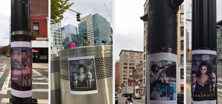 Bostonda Ermənistanın işğalçı hərəkətləri ilə bağlı plakatlar yayılıb