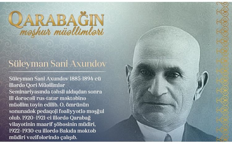 "Qarabağın məşhur müəllimləri" - Süleyman Sani Axundov