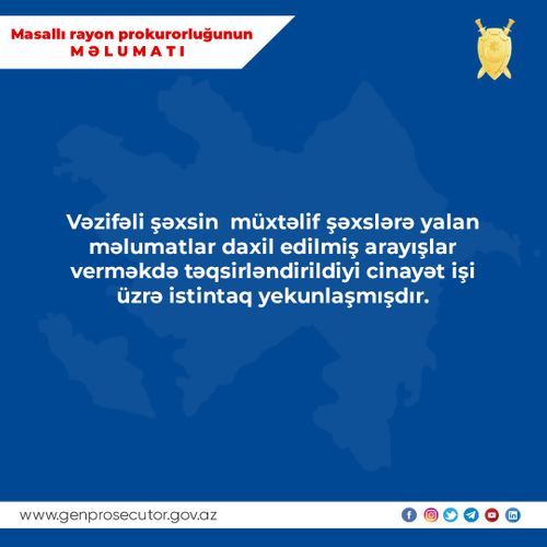 Vəzifə saxtakarlığı etmiş icra nümayəndəsinin məhkəməsi başlayır