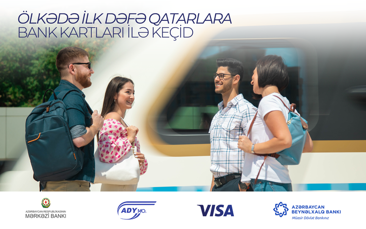 <font color=red>®</font> Elektrik qatarlarında ilk dəfə gediş haqqını təmassız bank kartları ilə ödəmək imkanı 
