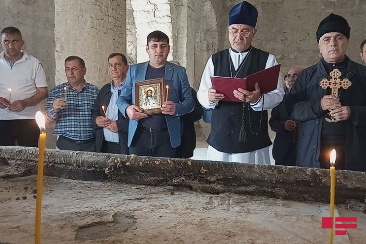 Alban-Udi xristian icması Tuğdakı ALBAN MƏBƏDİNDƏ - FOTO 