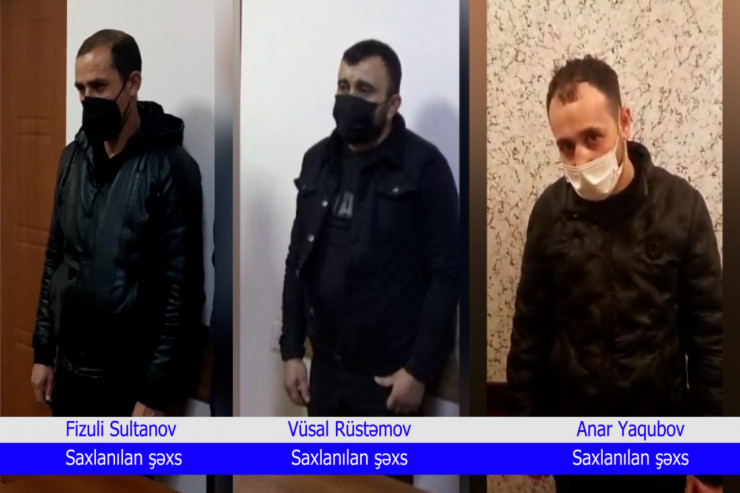 Narkotikə görə tutulan Füzuli Sultanov, Vüsal Rüstəmov və Anar Yaqubov