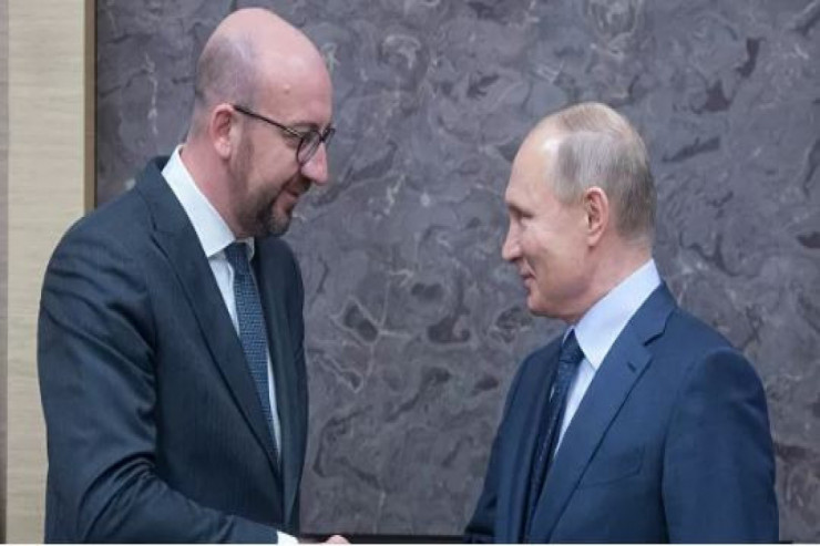 Rusiya Prezidenti Vladimir Putin və Avropa Şurasının sədri Şarl Mişel