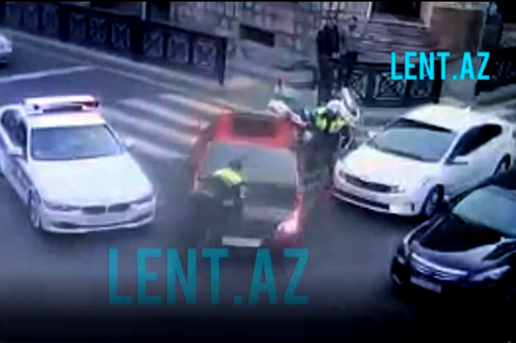 Bakıda polisi vurub qaçan sürücü HƏBS EDİLDİ  - FOTO  - VİDEO 
