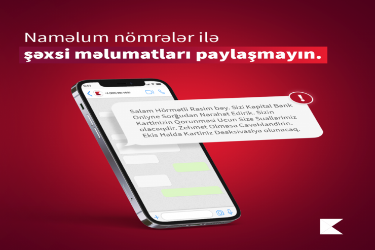 "Kapital Bank"dan kart sahiblərinə  XƏBƏRDARLIQ 