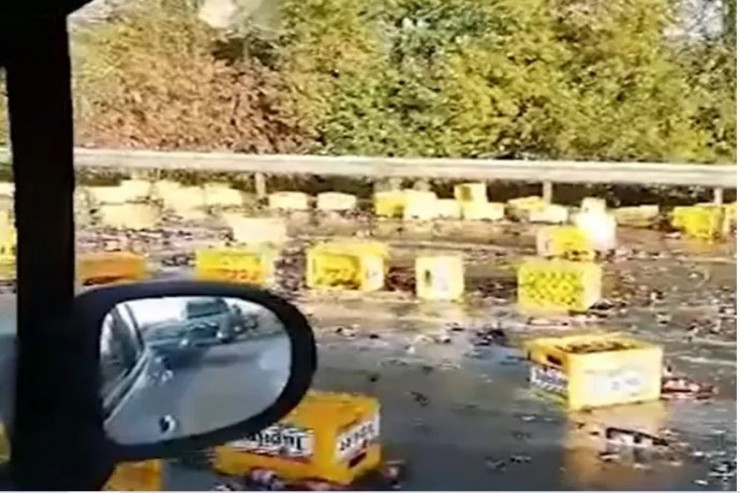 Tonlarla pivə yola dağıldı