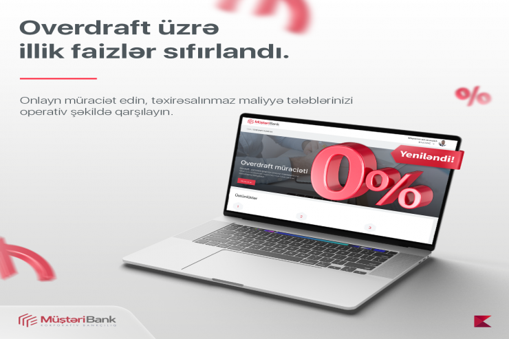 "Kapital Bank" bizneslə məşğul olanlara illik 0 faizlə overdraft məhsulunu təqdim edir
