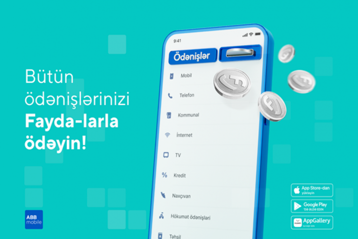 Ödənişləri ABB mobile-da qazandığınız Faydalarla edin® 