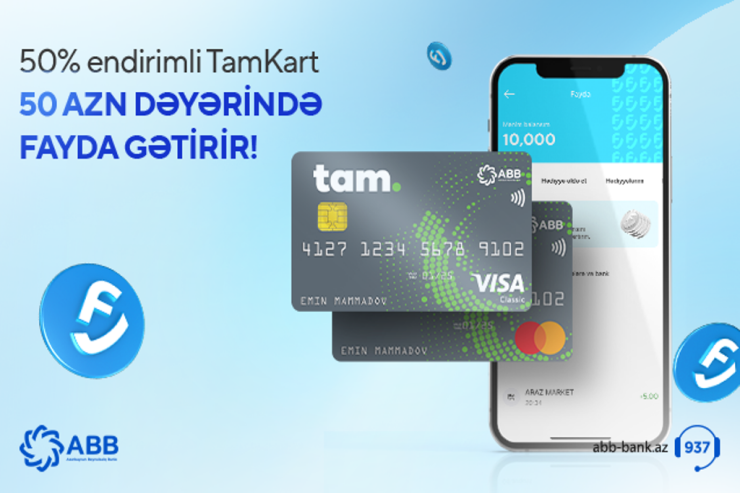 Yarı qiymətinə "TamKart" al, 50 manat da əlavə qazan!® 