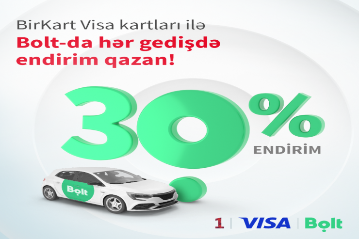 BirKart-dan Bolt gedişlərinə 30% endirim® 