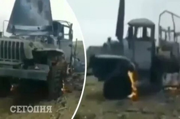 Ukraynada Rusiyanın daha bir  hərbi kolonu  məhv edildi - VİDEO 