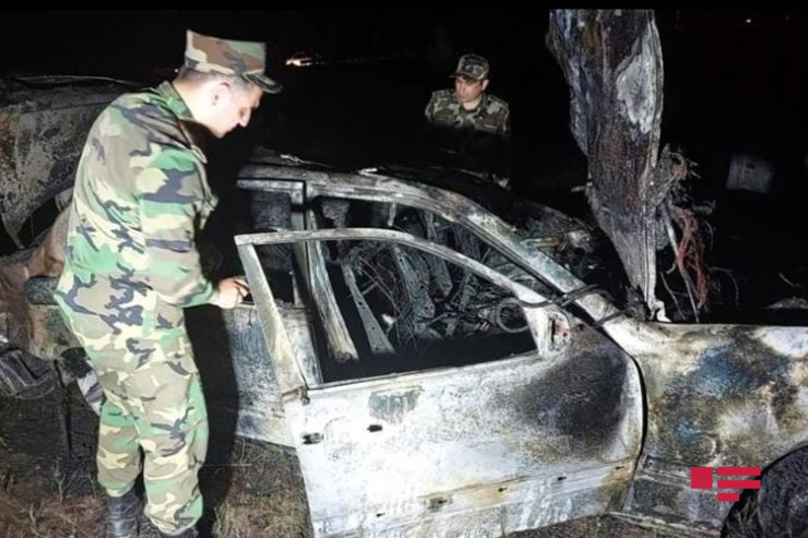 Goranboyda avtomobil yandı – SÜRÜCÜ HƏLAK OLDU  -FOTO 