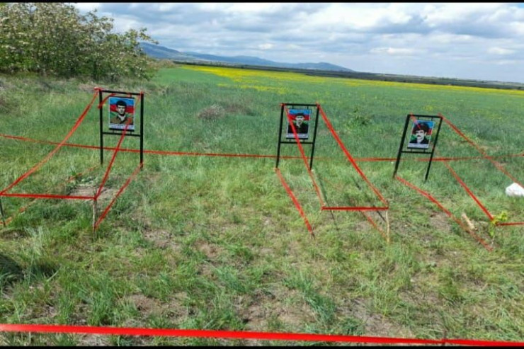 Ağdamda 3 şəhidimizin məzarı tapıldı - FOTO 