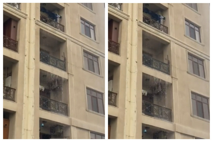 Jurnalistlərin binasında "ŞƏLALƏ"  - VİDEO 