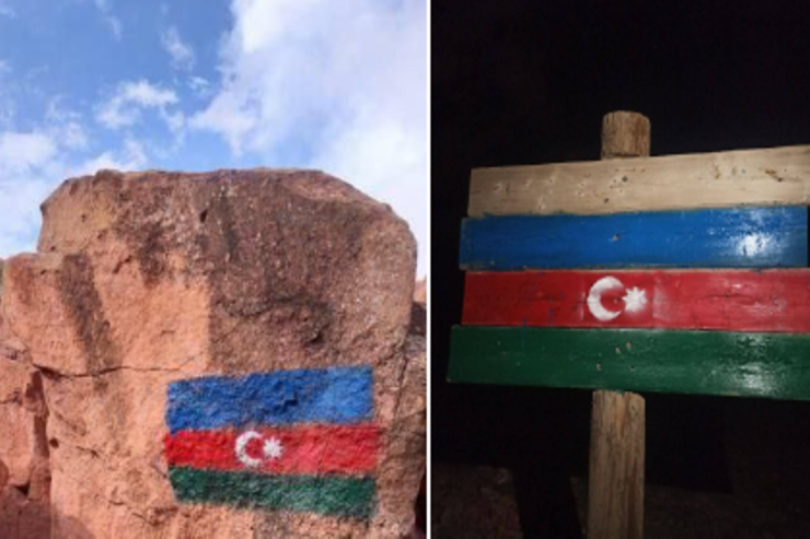 Təbrizin Eynalı dağı Azərbaycan bayrağına  boyandı