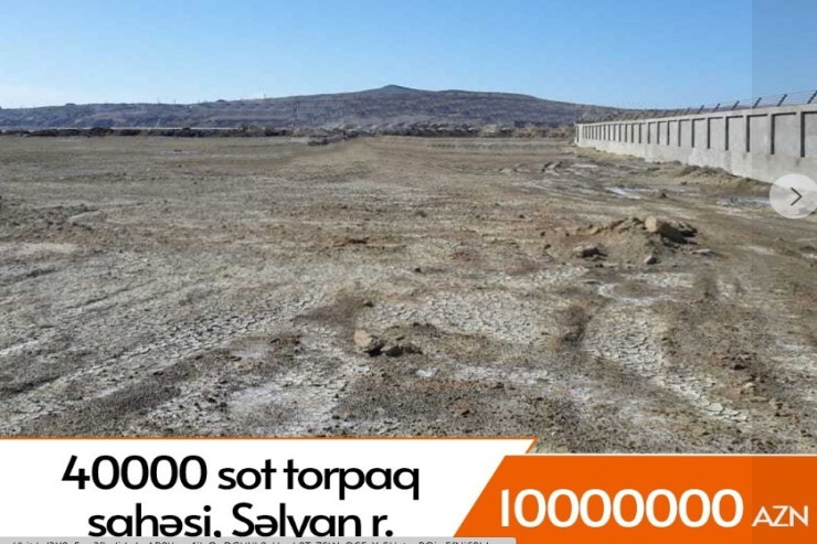 Salyan şossesində 10 milyona  torpaq satılır 