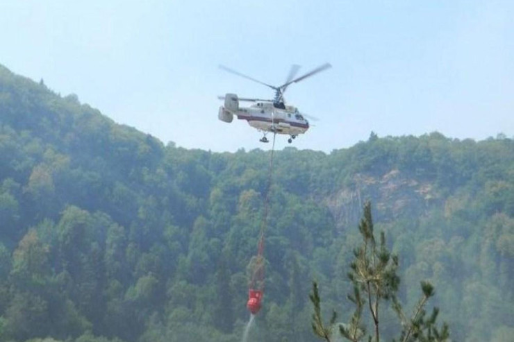 Şabranda mürəkkəb relyefli ərazidə YANĞIN:  helikopterlər cəlb olundu-YENİLƏNİB 