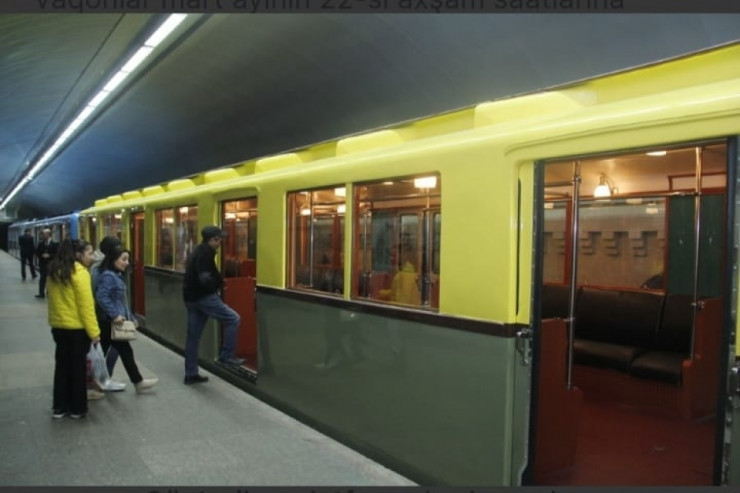 Bakı metrosunun 001 saylı vaqonu BU STANSİYADA  nümayiş etdirilir-FOTO 