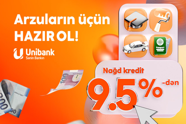 Unibank kredit faizini 9,5 %-ə endirdi