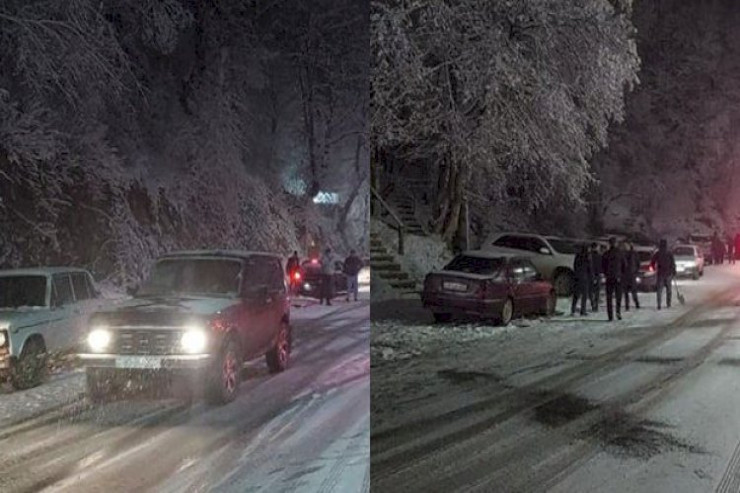 Qarlı hava ilə bağlı sürücülərə XƏBƏRADLIQ: "Gecə yola çıxmayın" 