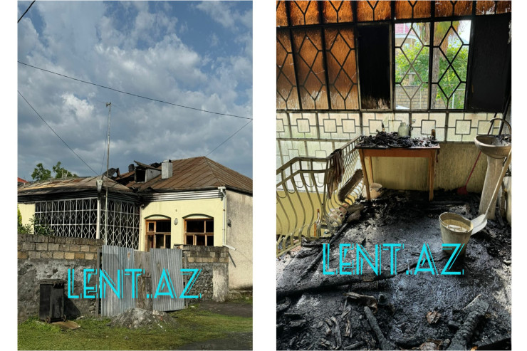 Zaqatalada yaşayış evini ildırım vurdu,  güclü yanğın başladı - FOTO 