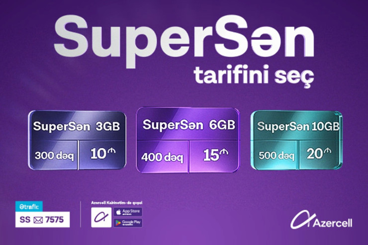 Yeni “SuperSən” tarifində daha çox internet, ölkədaxili zəng və daha çox seçim imkanı!