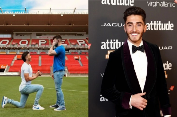 İlk  gey futbolçu nişanlandı:   Stadionda  evlilik təklifi  