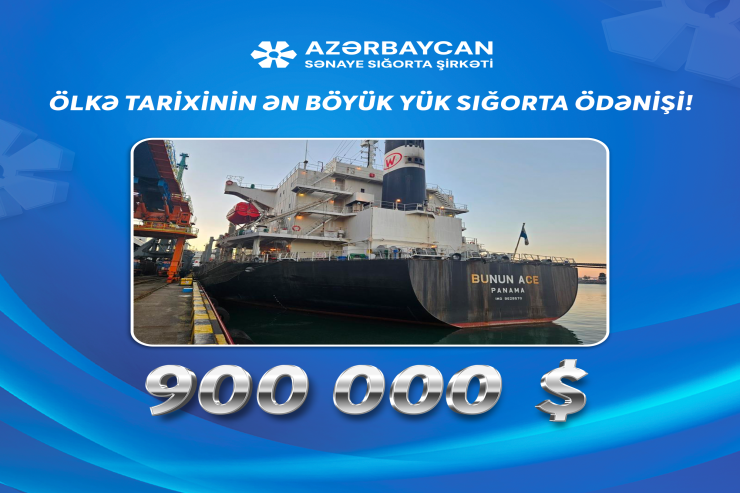 “Azərbaycan Sənaye Sığorta” ASC-dən növbəti rekord sığorta ödənişi: 900 000 ABŞ DOLLARI