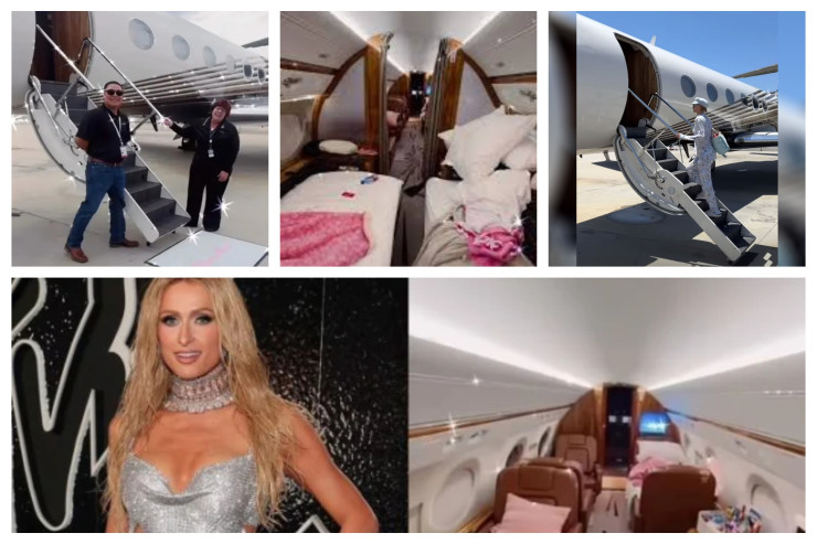 Paris Hilton  dəbdəbəli təyyarəsini göstərdi